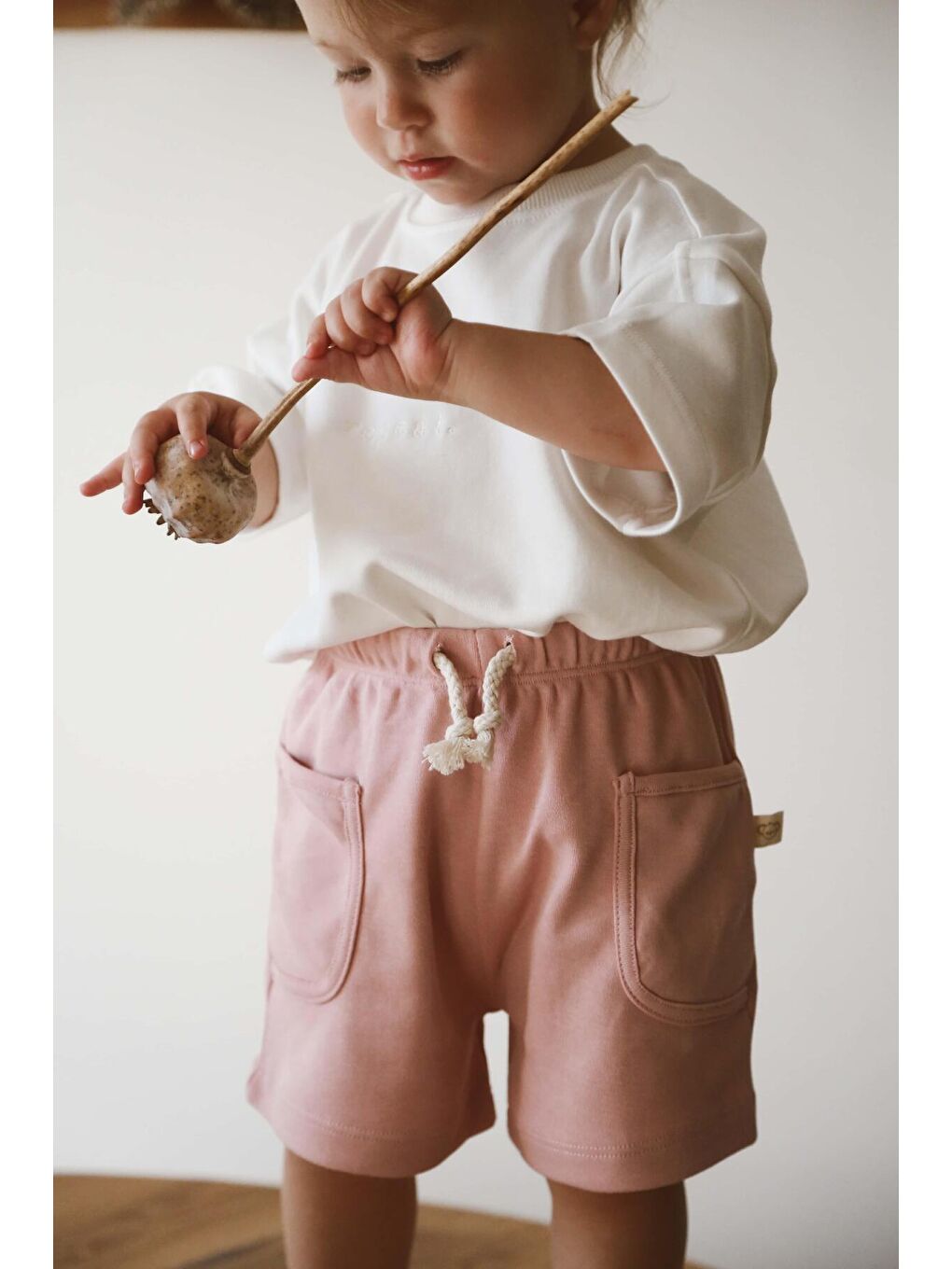 Pembe Basic Cepli Çocuk Şort-2