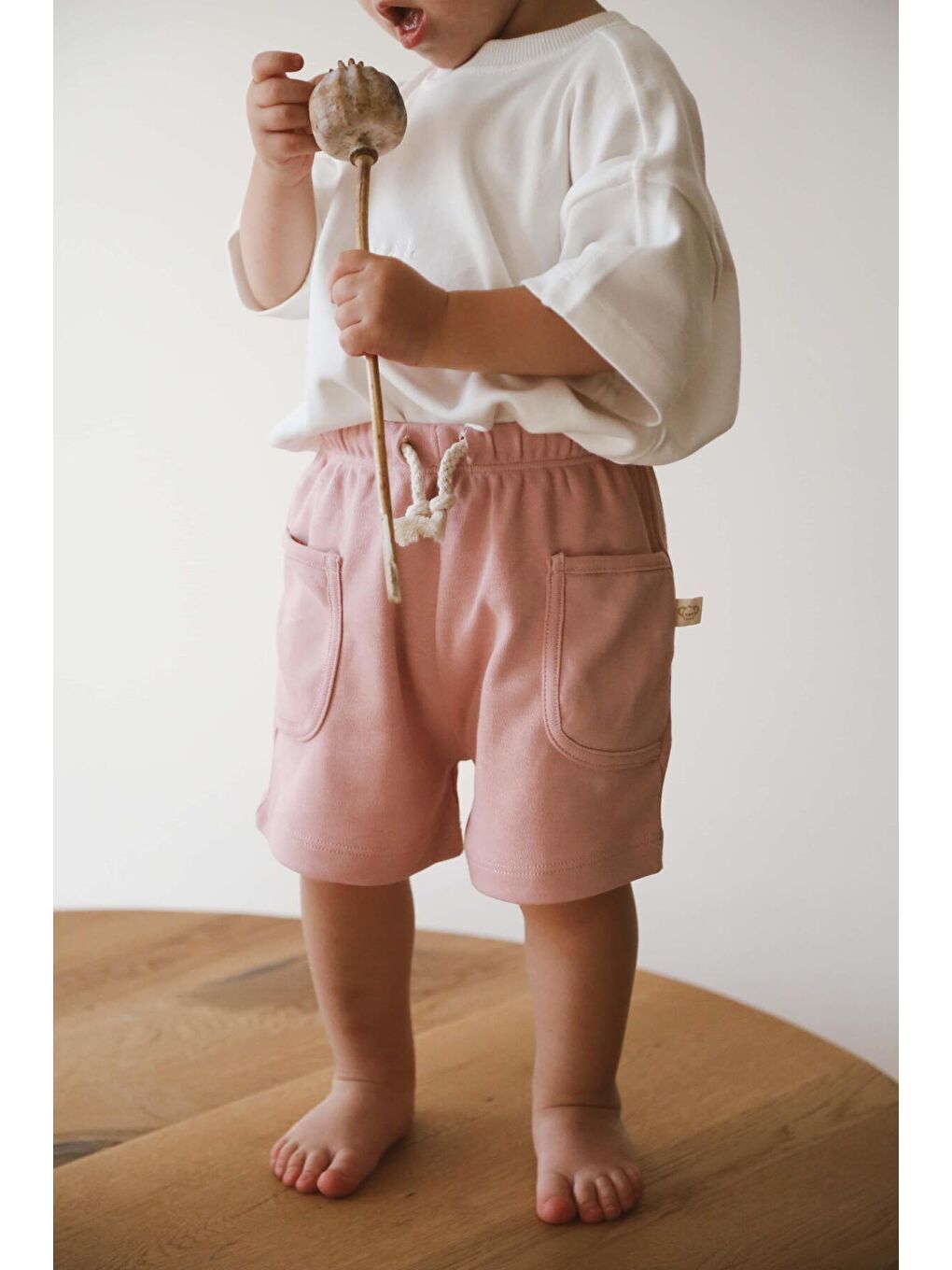 Pembe Basic Cepli Çocuk Şort-3