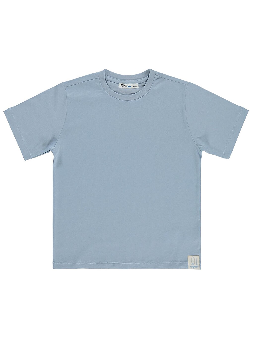 İndigo Boys Basic Surf Etiketli 6-9 Yaş Tişört - Mavi-1