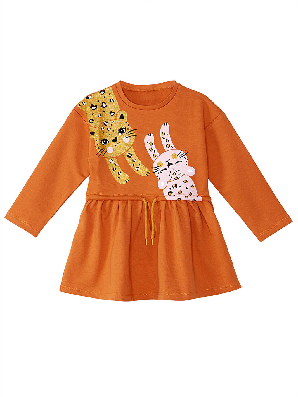 Karışık Mini Leoparlar Kız Çocuk Elbise-2