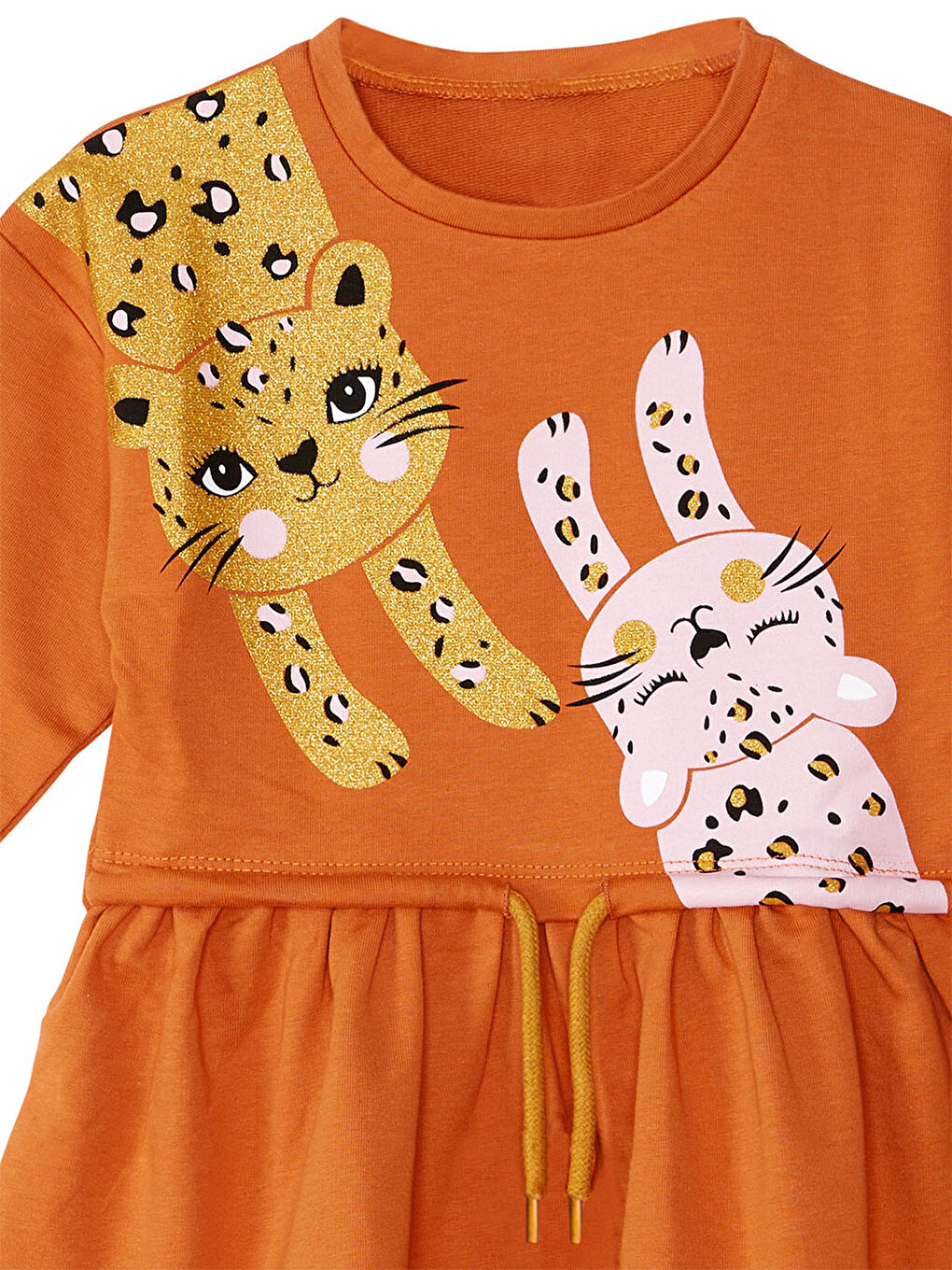 Karışık Mini Leoparlar Kız Çocuk Elbise-4