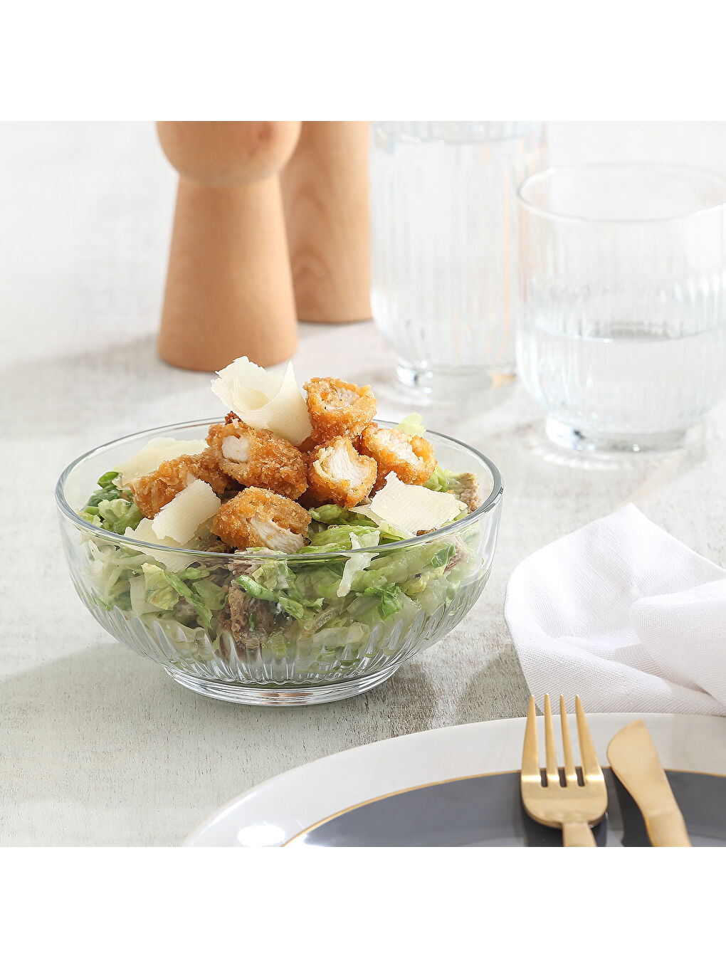 Renksiz Tokyo Tekli Küçük Boy Salata Kasesi