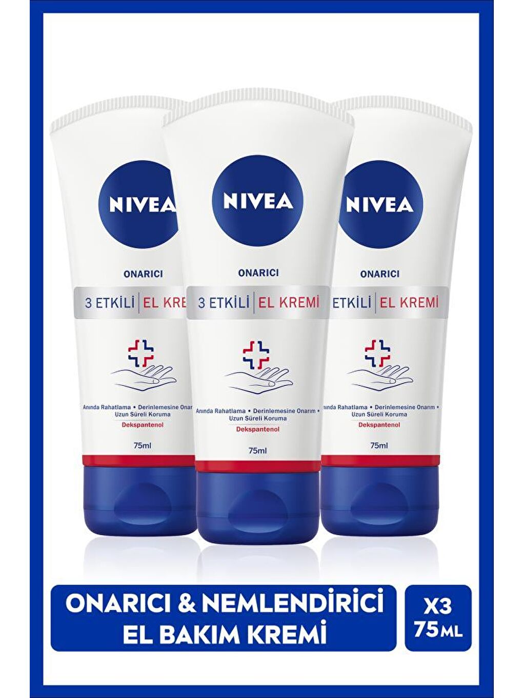 Onarıcı 3 Etkili El Kremi - 75 ml X 3