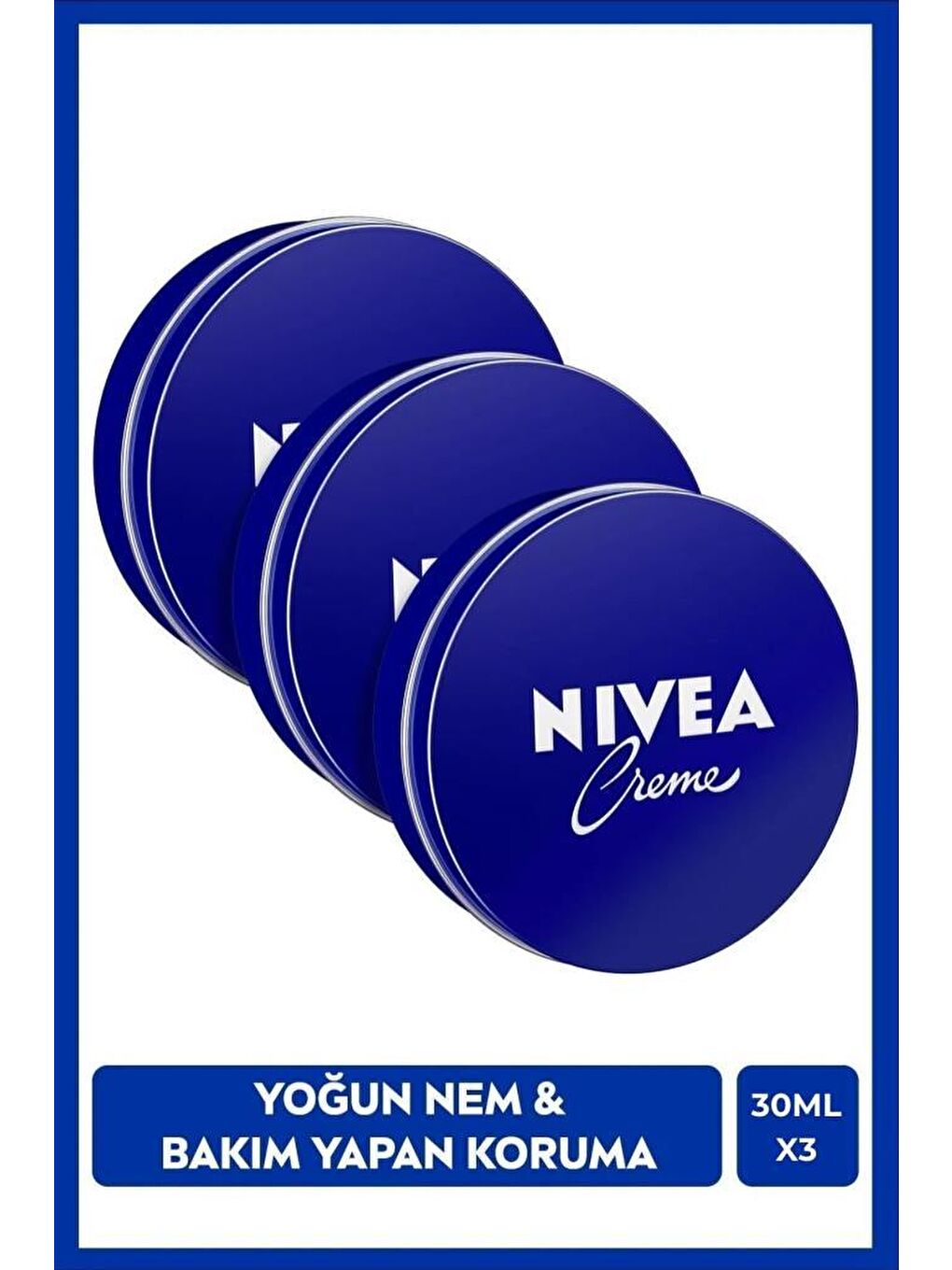 NIVEA Creme 30 ml, Bakım Yapan Koruma, Tüm Ciltler Için Ne mlendirici Krem, El & Yüz & Vücut X3 Adet