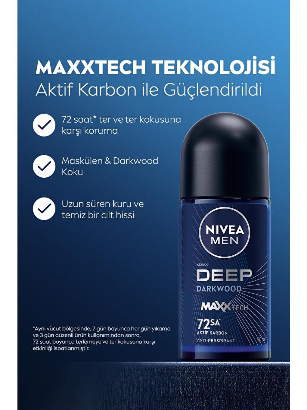 Men Deep Dimension Erkek Kişisel Bakım Seti, Duş Jeli 500 ml, Deodorant 150 ml, Roll-On 50 ml-5