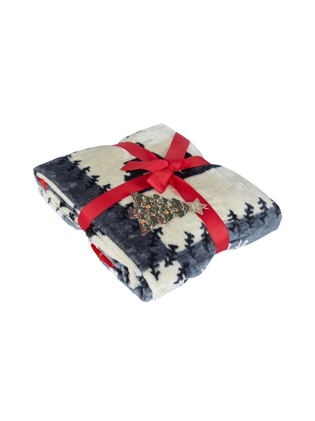 Wellsoft 3D Tv Battaniye Holly Jolly Gri-1