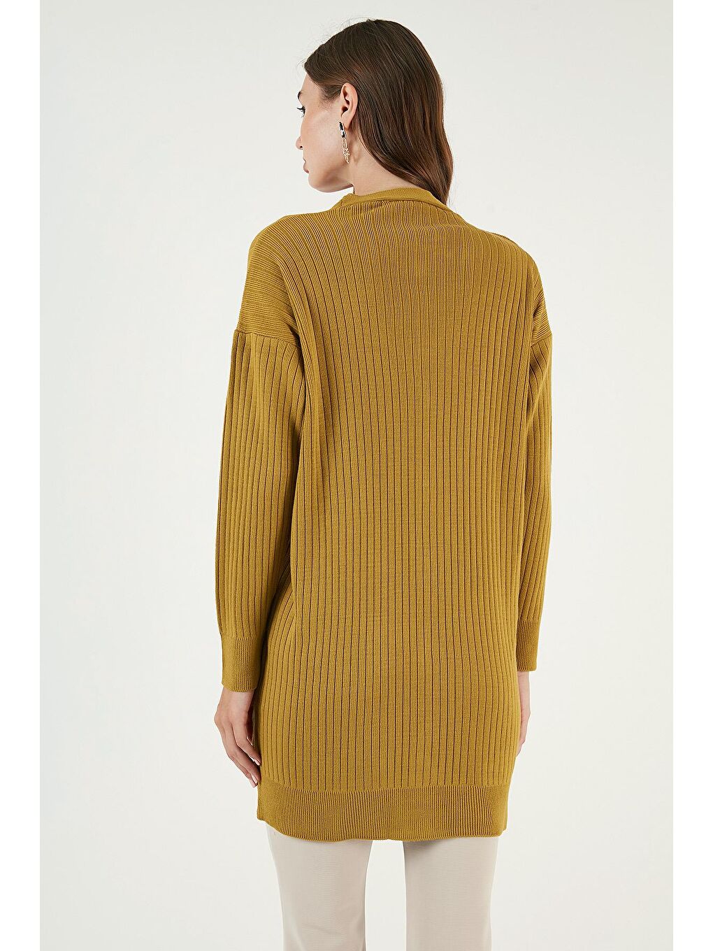 Yeşil V Yaka Düğmeli Triko Hırka 4616040-4