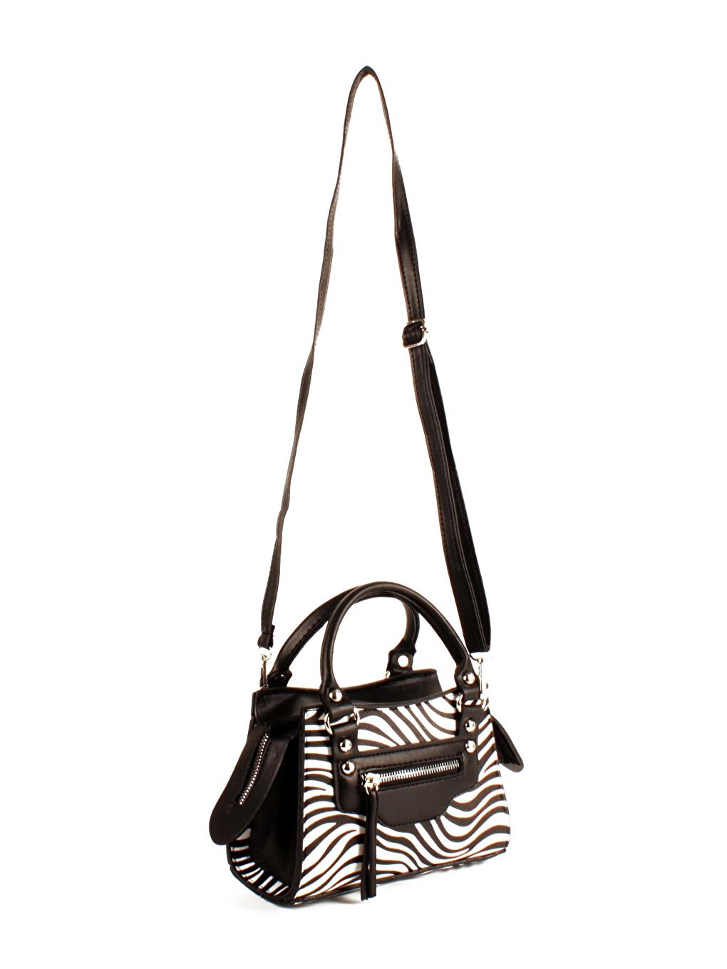 Beyaz Kadın Timsah Desen Deri Görünümlü El ve Omuz Abiye Çanta (10765)-1