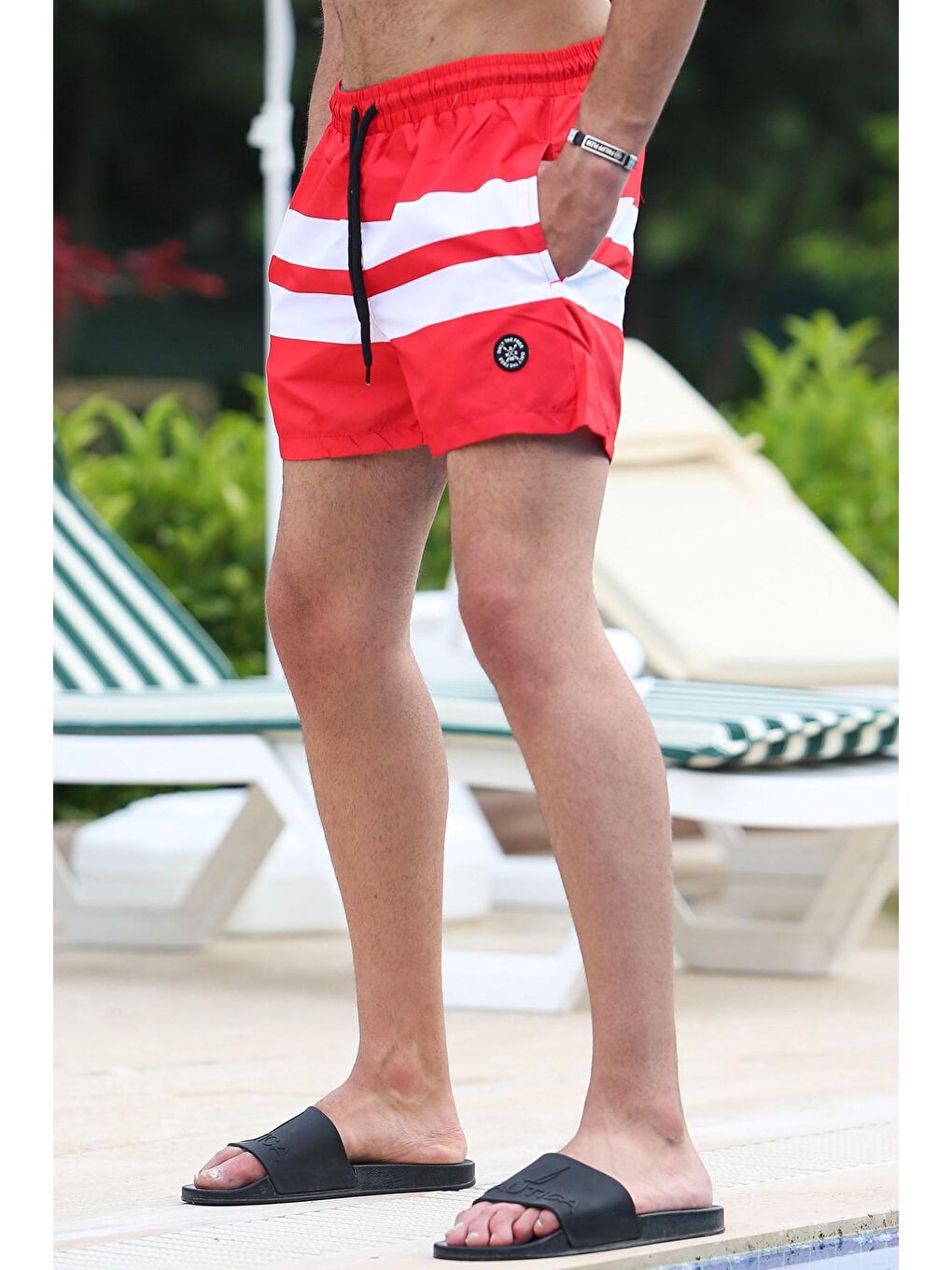 Kırmızı Erkek Deniz Şortu 4257-1