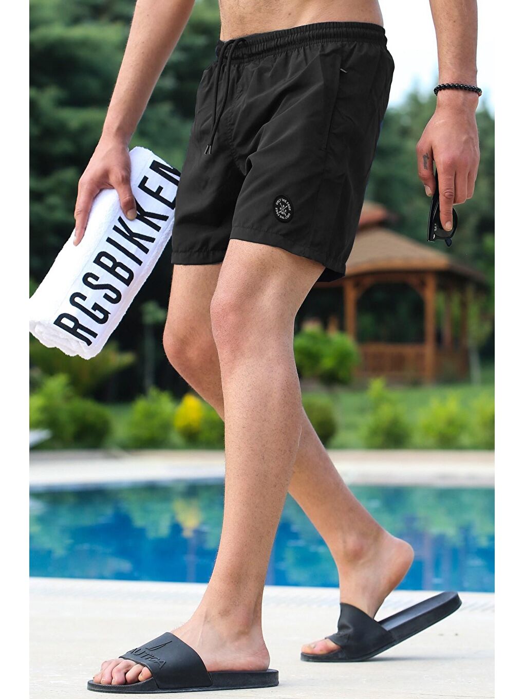 Siyah Basic Deniz Şortu 4262