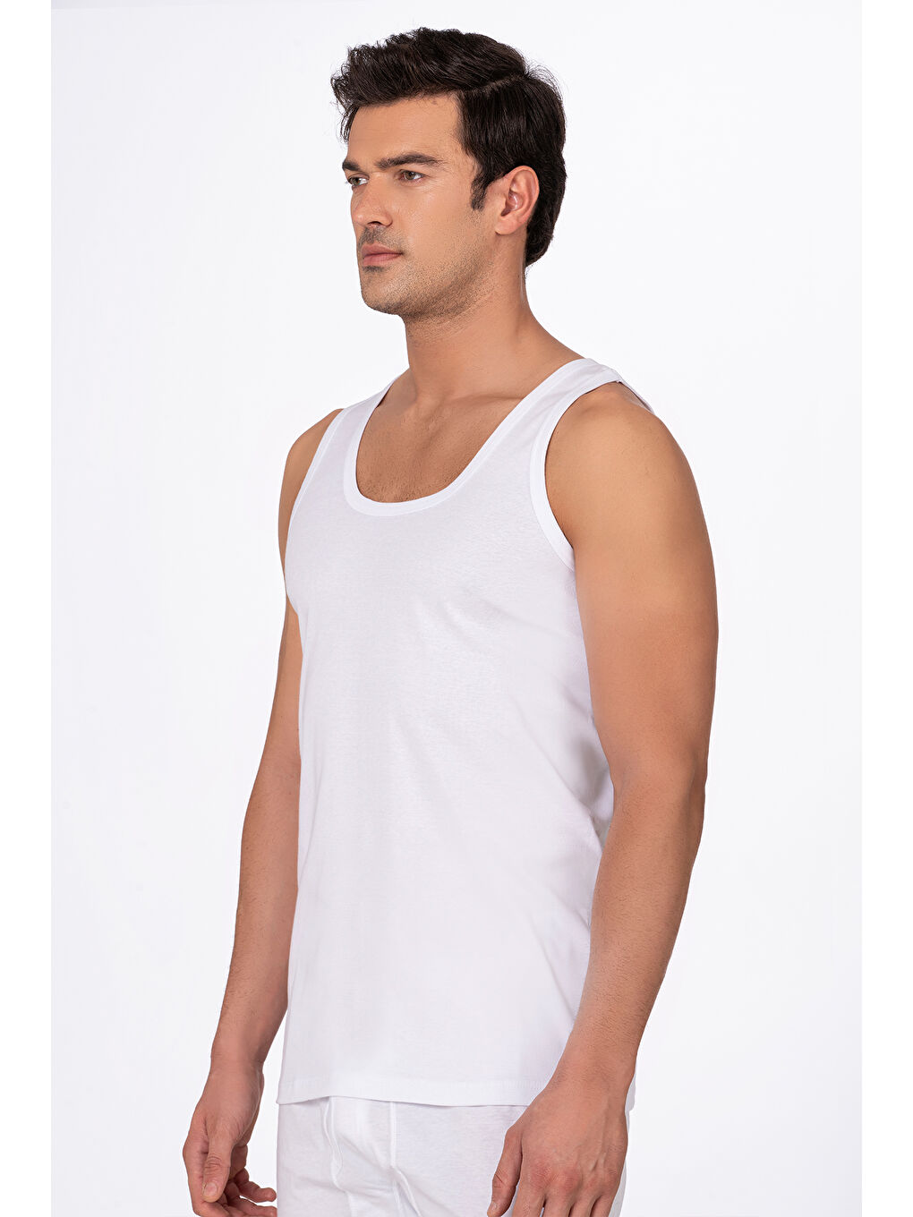 Beyaz Erkek %100 Pamuklu Penye Süprem Atlet-1