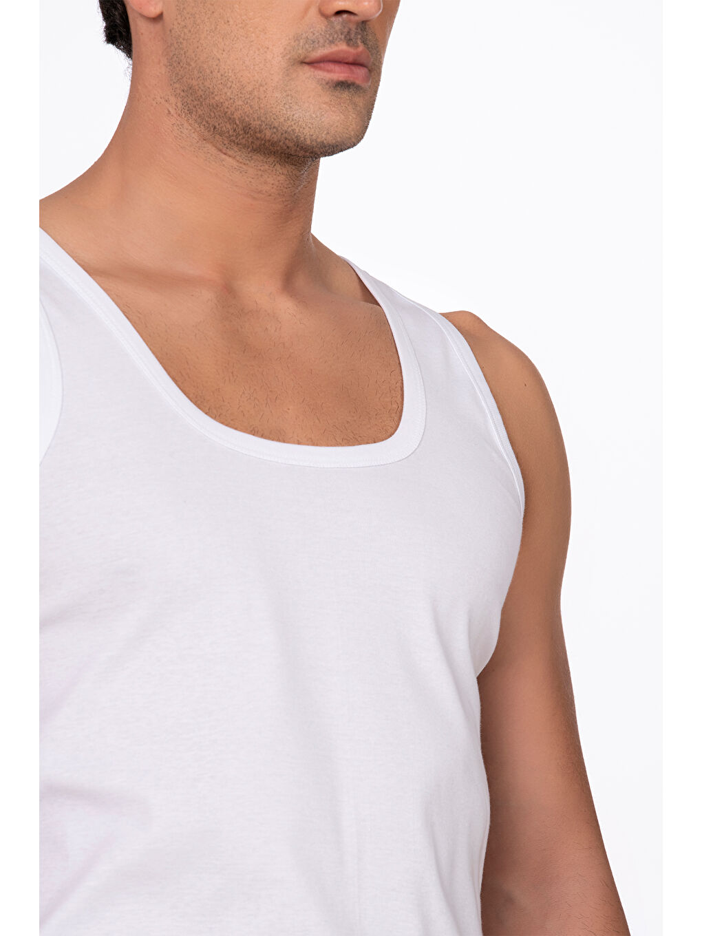 Beyaz Erkek %100 Pamuklu Penye Süprem Atlet-2