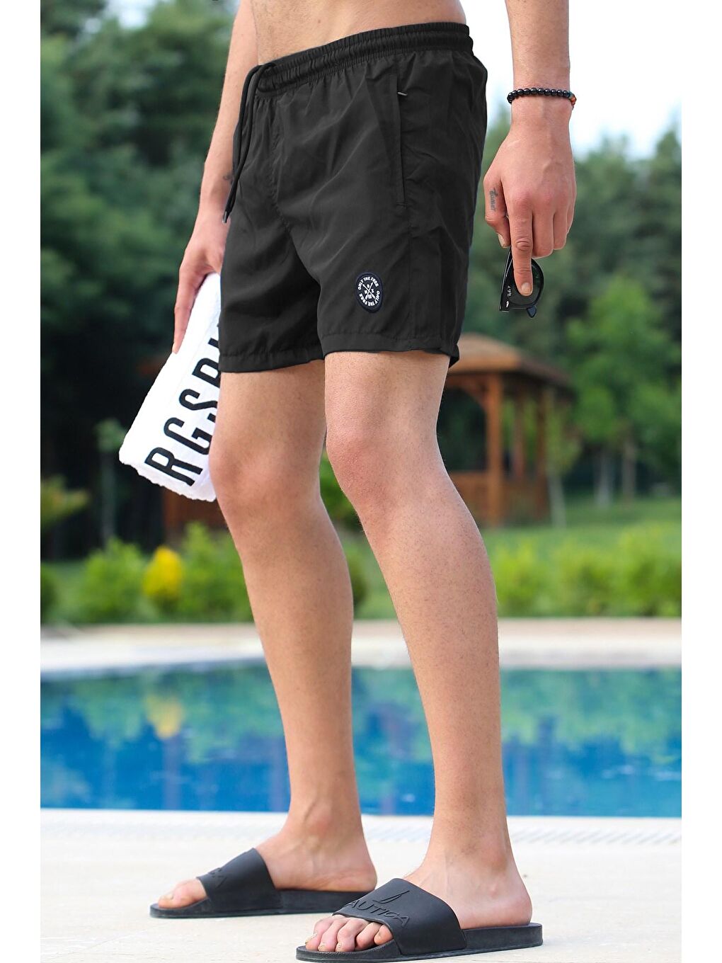 Siyah Basic Deniz Şortu 4262-1