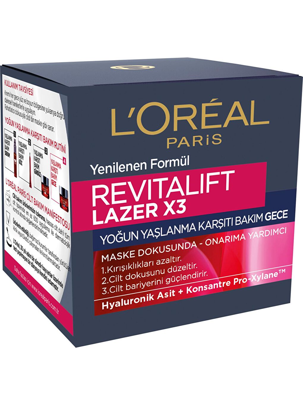 L'Oreal Paris Şeffaf Revitalift Lazer X3 Yoğun Yaşlanma Karşıtı Gece Bakım Kremi (50 ml) - 3