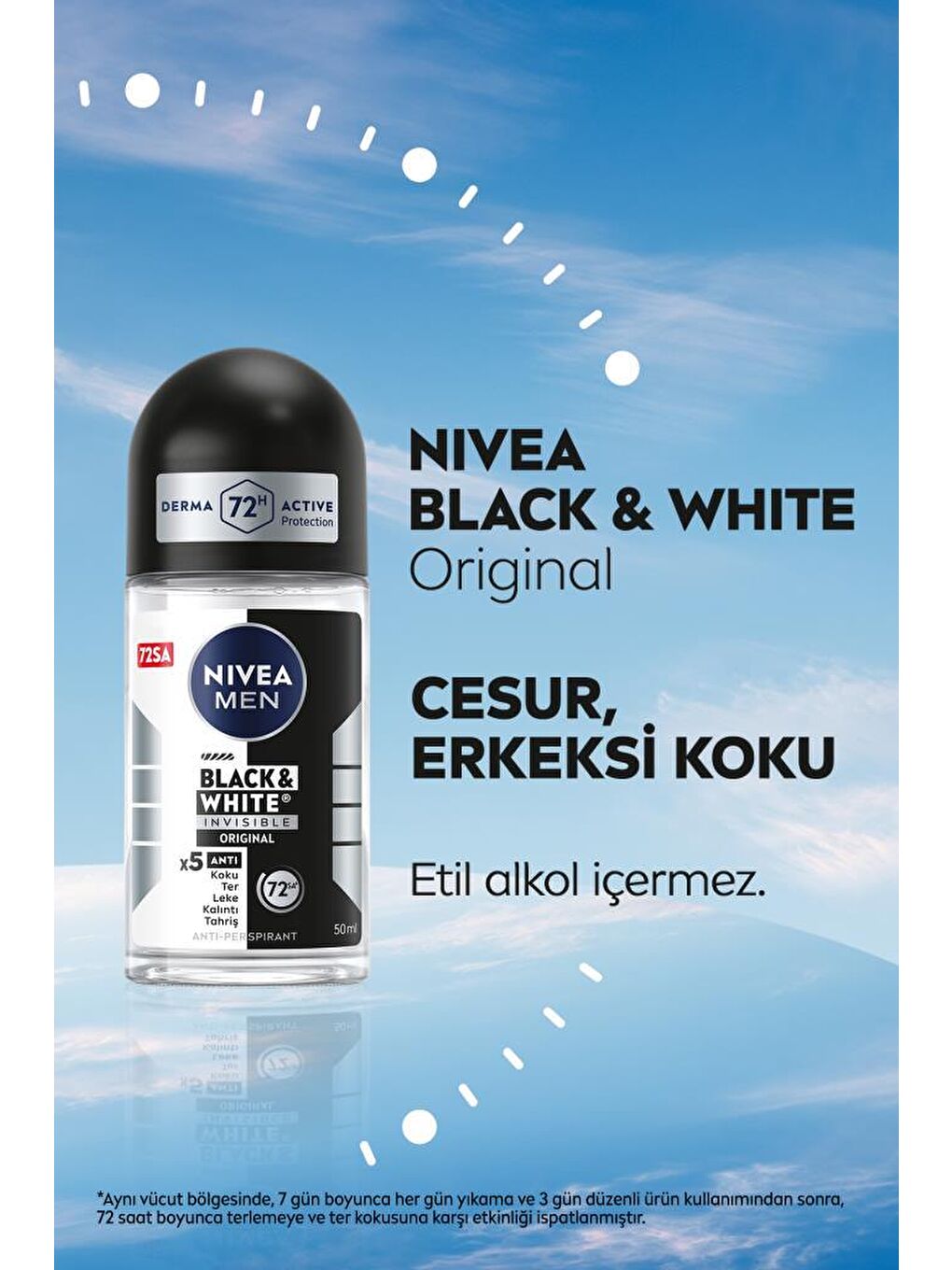 NIVEA MEN Erkek Roll-on Deodorant Black&White Original 50ml, 48 Saat Koruma, X3 Adet - 2