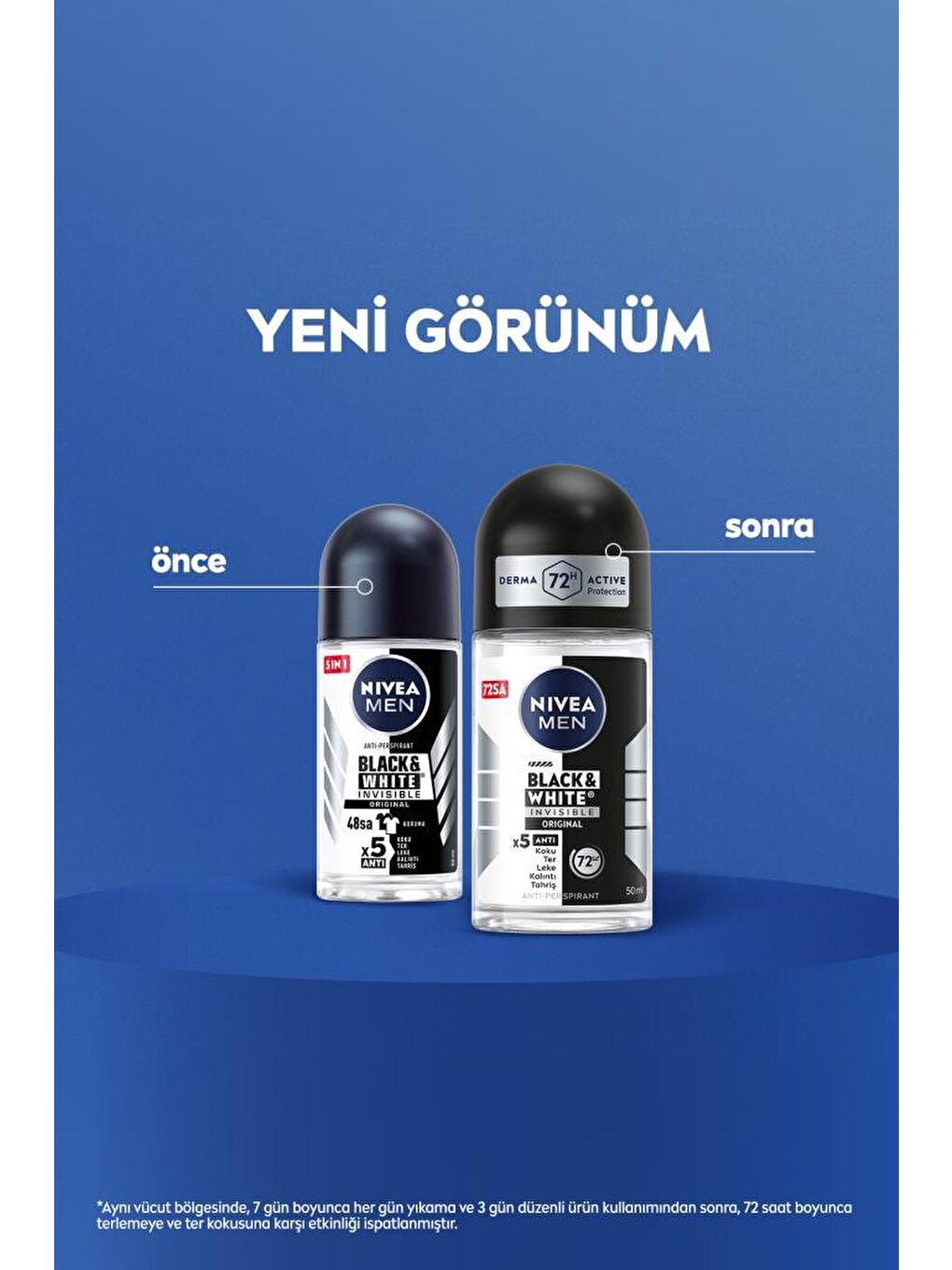 NIVEA MEN Erkek Roll-on Deodorant Black&White Original 50ml, 48 Saat Koruma, X3 Adet - 4