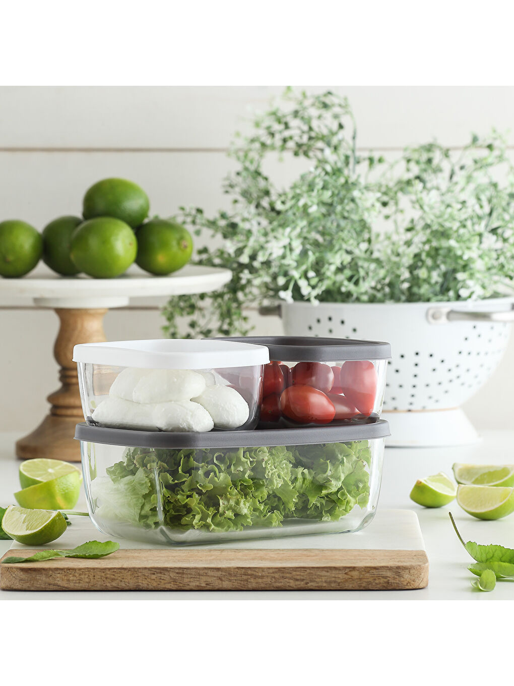 Renksiz Cube 3'lü Saklama Kabı