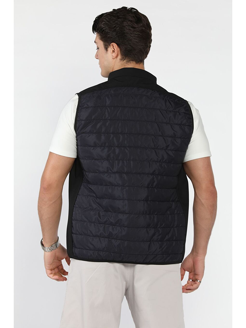 Lacivert Erkek Kapitoneli Cepli İnce Yelek-2