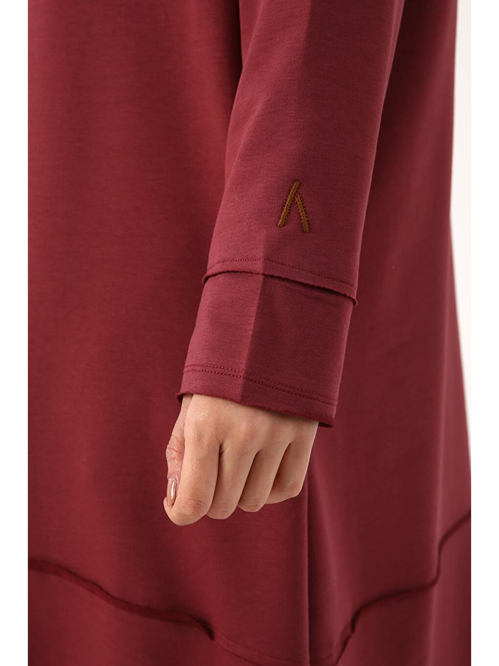 Bordo Vişne Çürüğü Büyük Beden Penye Hırka-4