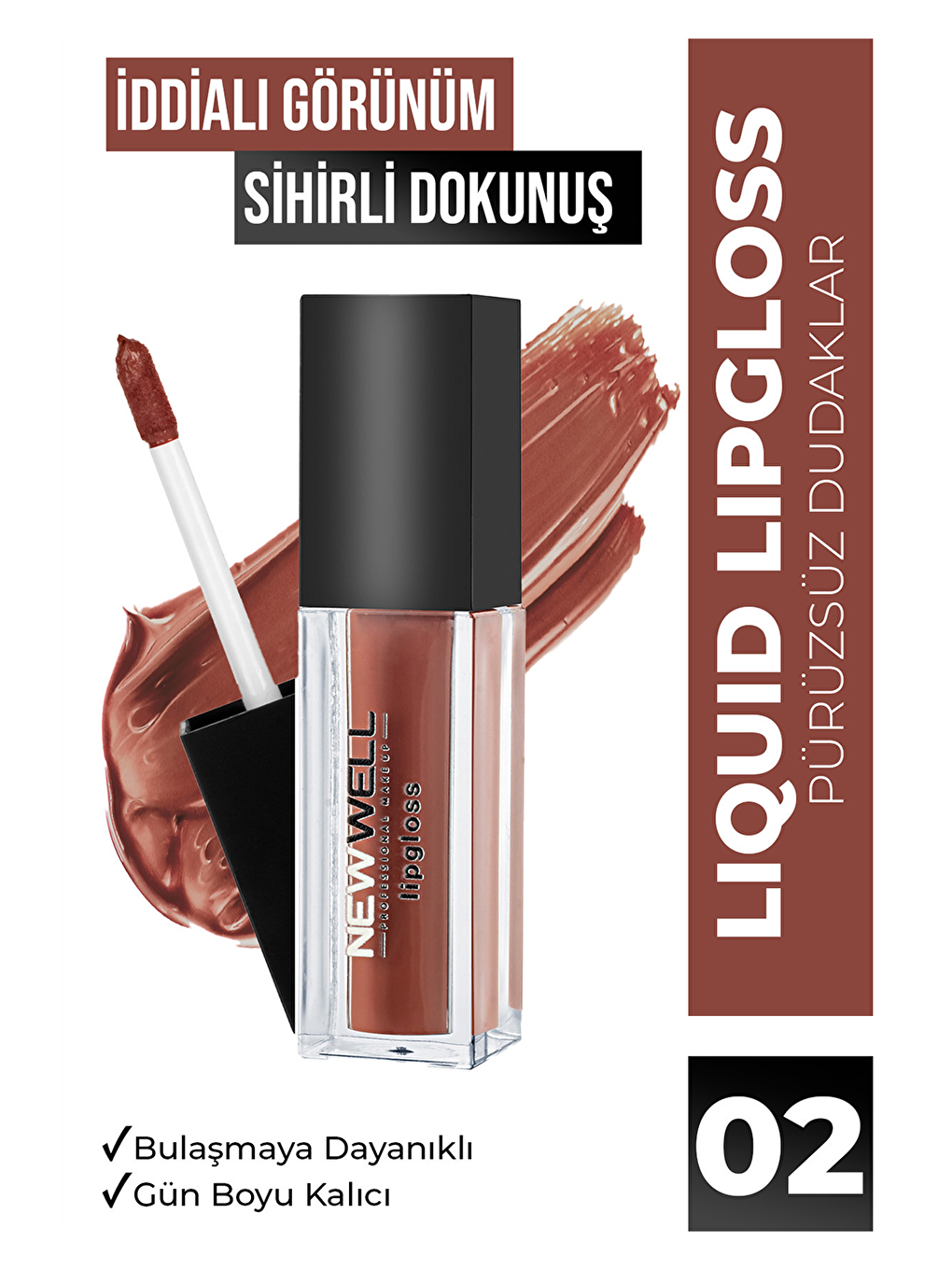 New Well Koyu Pembe Liquid Matte Lipgloss 02