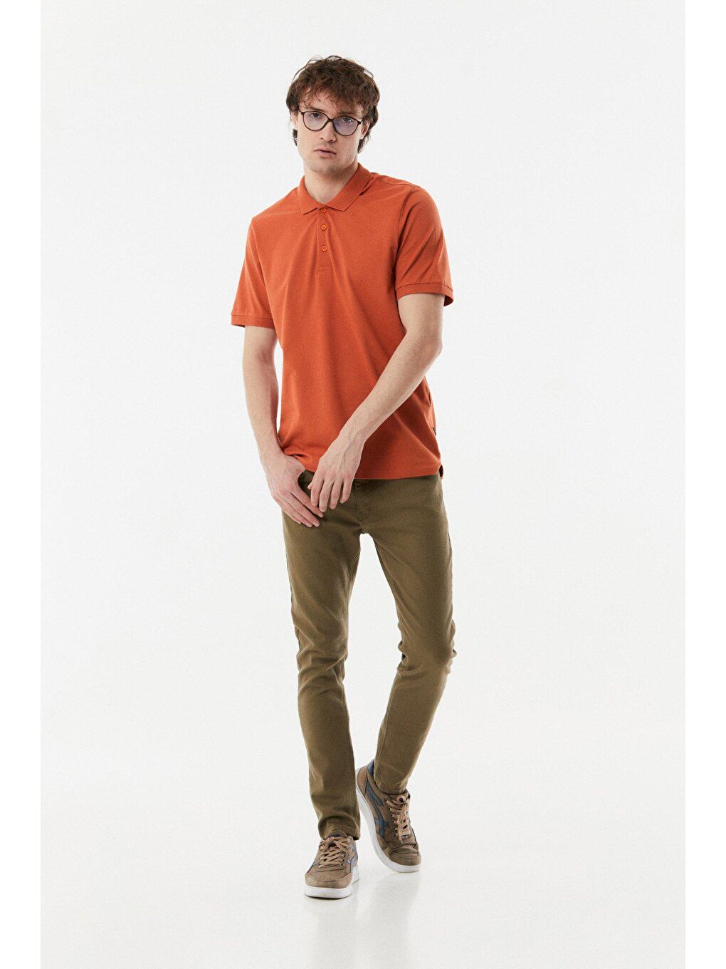 Haki Slim Fit Chino Erkek Pantolon-1