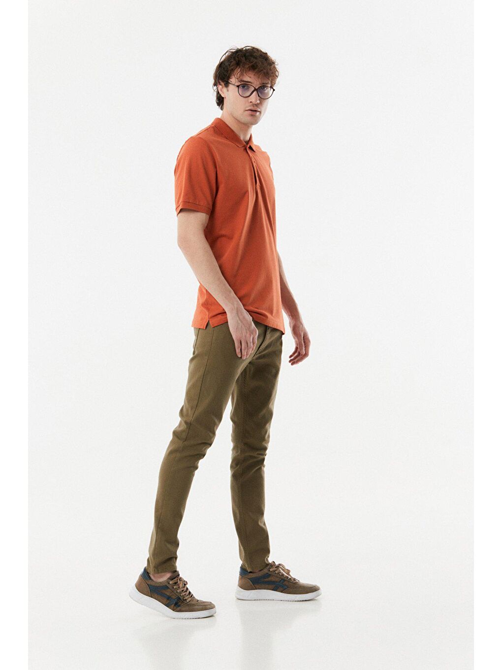 Haki Slim Fit Chino Erkek Pantolon-2