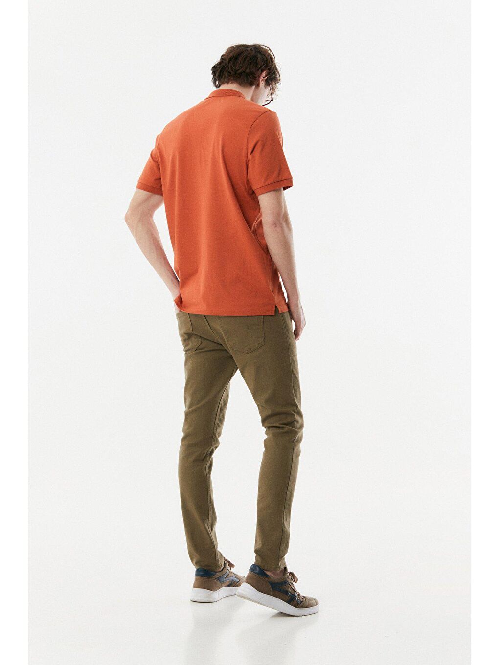 Haki Slim Fit Chino Erkek Pantolon-3