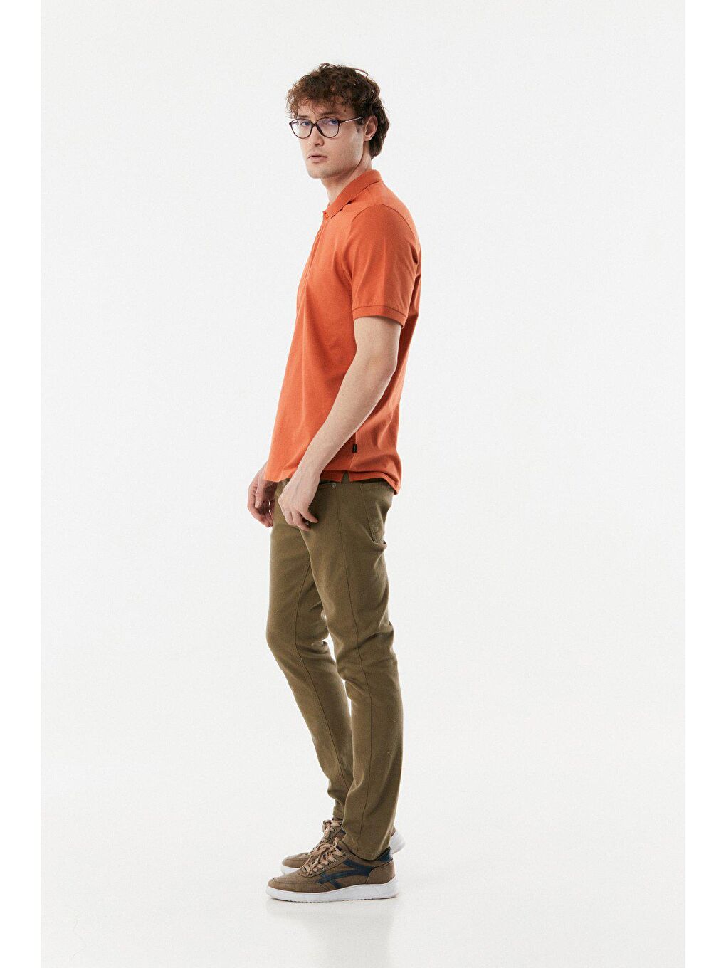 Haki Slim Fit Chino Erkek Pantolon-4