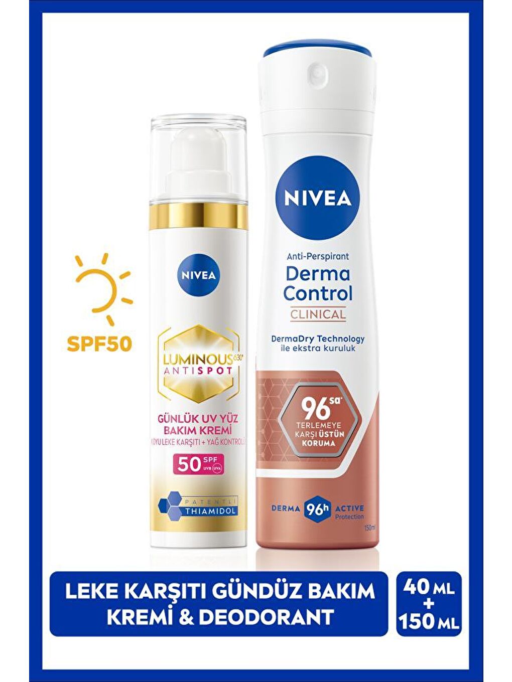 Luminous630 Thiamidol Etkili Leke Karşıtı Krem 40ml ve Sprey Deodorant Derma Control Clinical 150ml