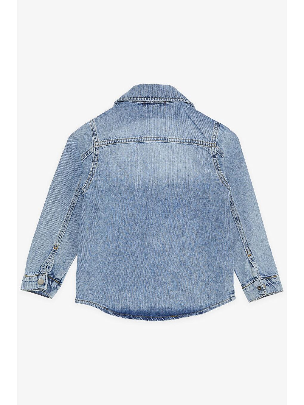 Kız Çocuk Jean Gömlek Ceket Cepli Çıtçıtlı Mavi (8-14 Yaş)-1