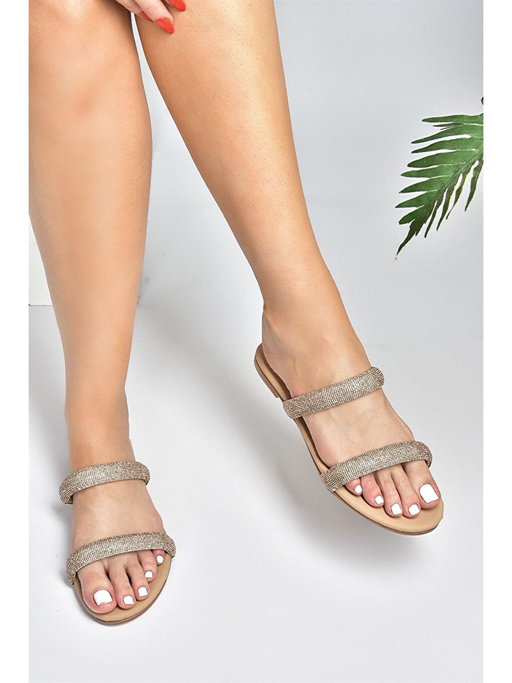 Bej M272003509 Ten/Bronz Kadın Terlik