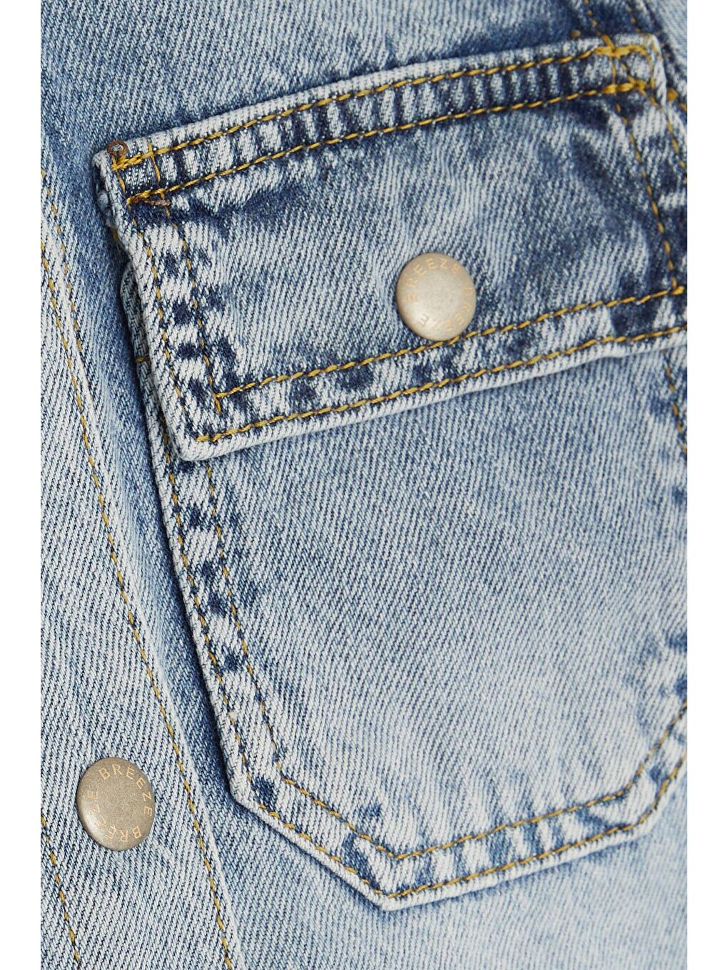 Kız Çocuk Jean Gömlek Ceket Cepli Çıtçıtlı Mavi (8-14 Yaş)-4