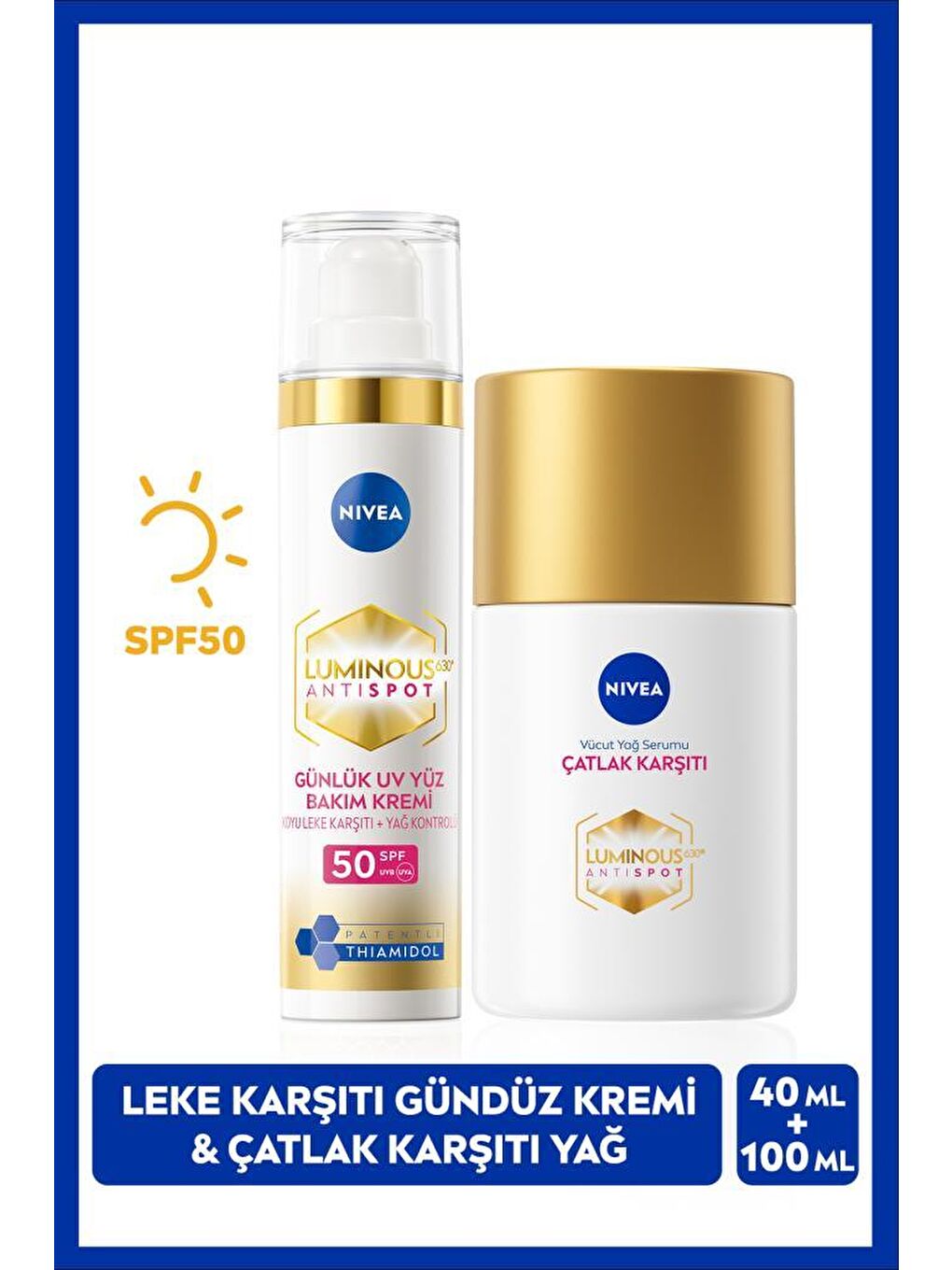 Luminous630 Thiamidol Etkili Leke Karşıtı Gündüz Kremi 40ml ve Çatlak Karşıtı Vücut Yağ Serumu 100ml