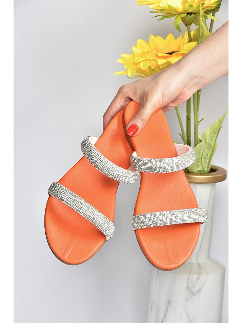 M272003509 Turuncu Kadın Terlik-2