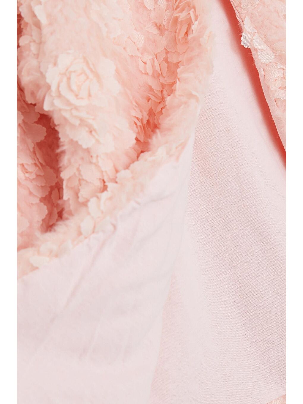 Pembe Kız Çocuk Peluş Ceket Çiçek Nakışlı Somon (5-10 Yaş)-3