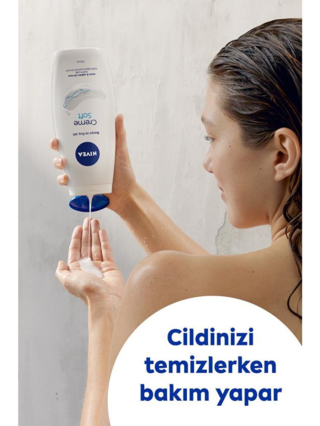 Duş Jeli Creme Soft Kremsi Dokunuş 750 ml, Badem Yağı, Vücut Ne mlendirme, Ekonomik Boy-1