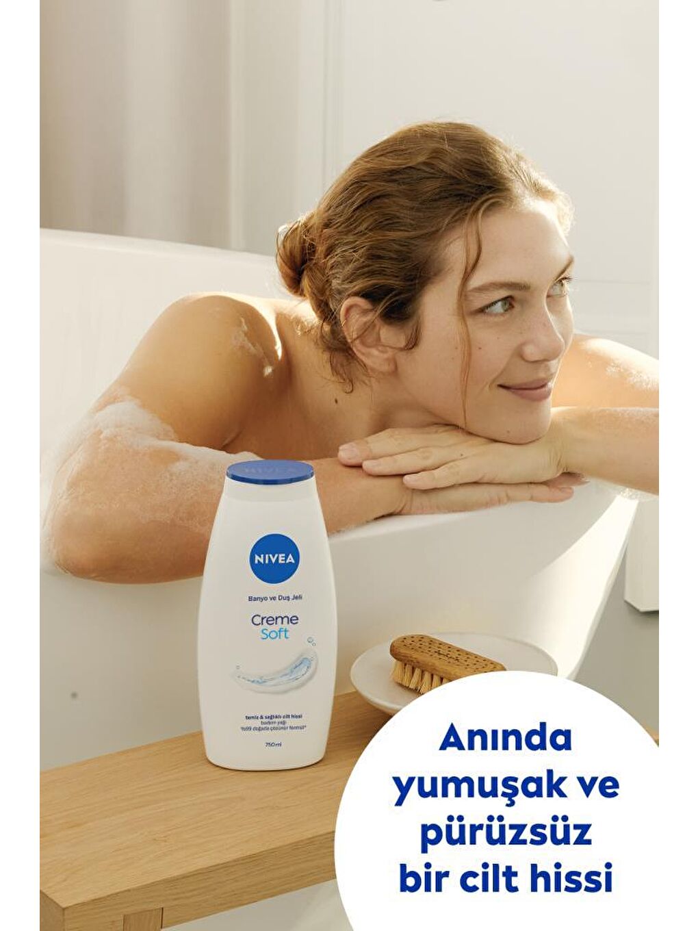 Duş Jeli Creme Soft Kremsi Dokunuş 750 ml, Badem Yağı, Vücut Ne mlendirme, Ekonomik Boy-2