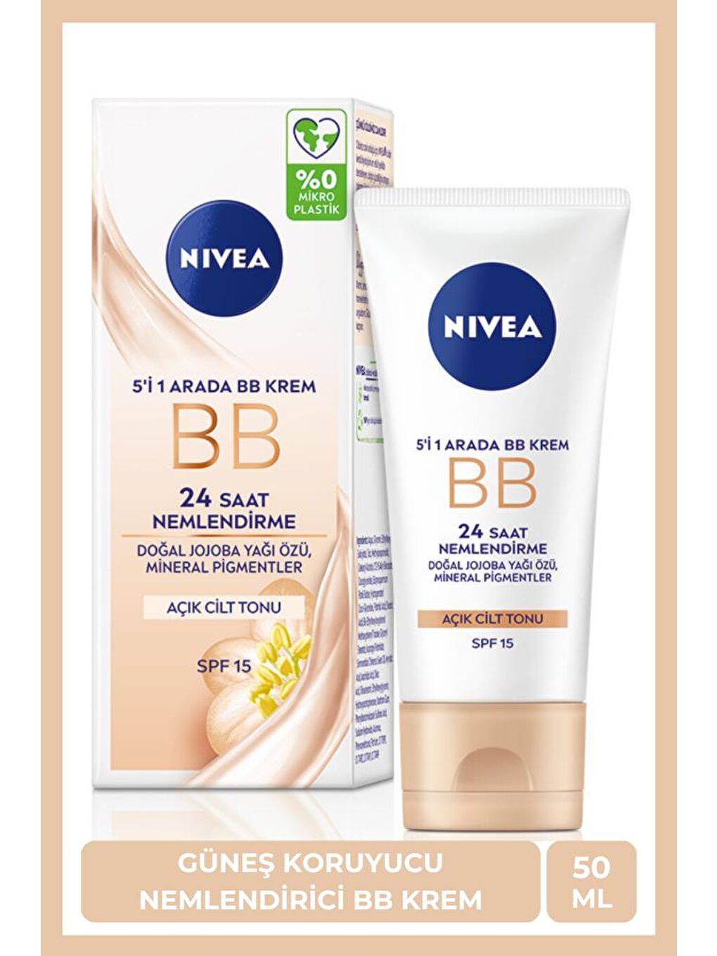 Essentials Bb Krem Spf15, 24 Saat Ne mlendirme, Işıltı Açık Ton Gündüz Yüz Bakım Kremi 50 ml