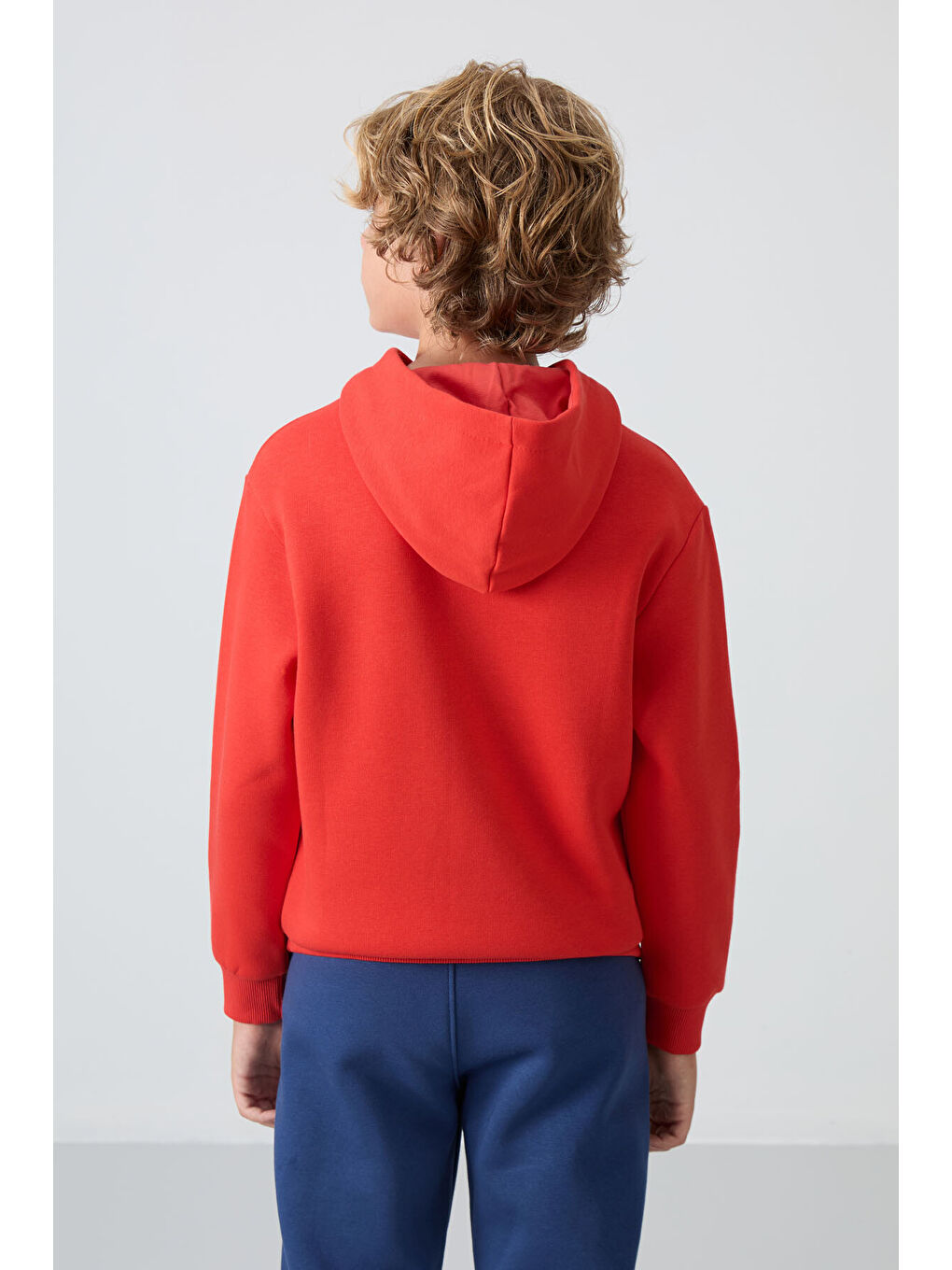 Kırmızı Fiesta Pamuklu Kalın İçi Tüylü Yumuşak Dokulu Standart Fit Baskılı Erkek Çocuk Sweatshirt - 11215-4