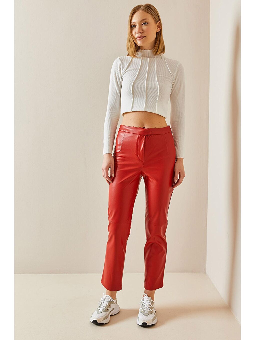 Kırmızı Deri Pantolon 3KXK5-46570-04