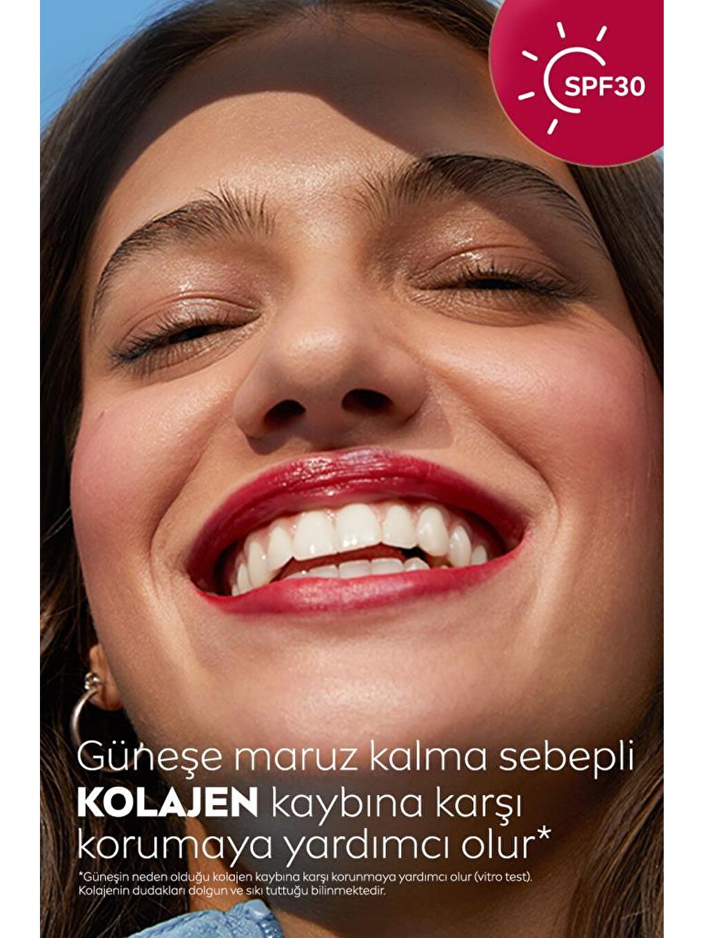 Kırmızı Renkli Dudak Bakım Kremi ve Nude Renkli Dudak Bakım Kremi, SPF30, Dudak ve Yanaklar İçin-3