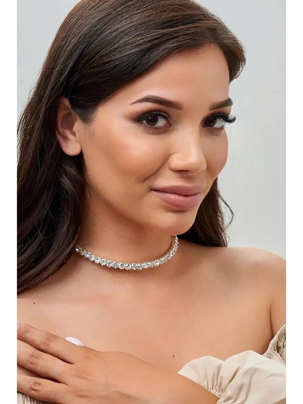 Sarı Parlak Zirkon Kalp Kesimli Taşlı Choker Suyolu Kolye-7