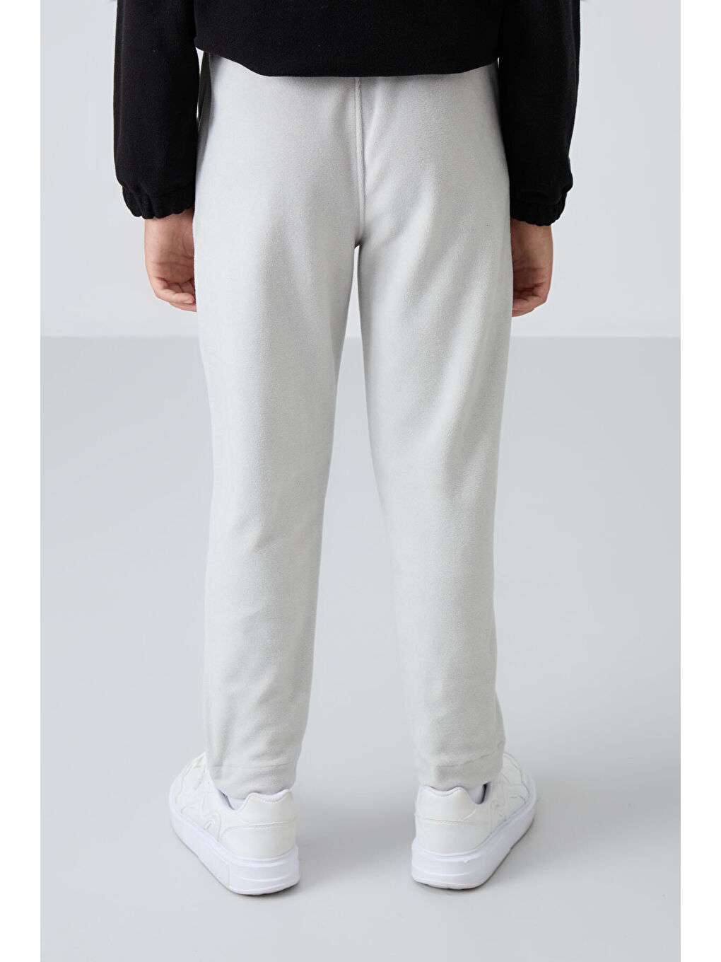 Bej Taş Kalın Yumuşak Dokulu Standart Fit Nakışlı Polar Erkek Çocuk Eşofman Alt - 11219-4