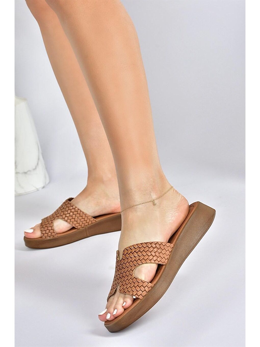 Kahverengi M291801603 Taba Kadın Terlik-3