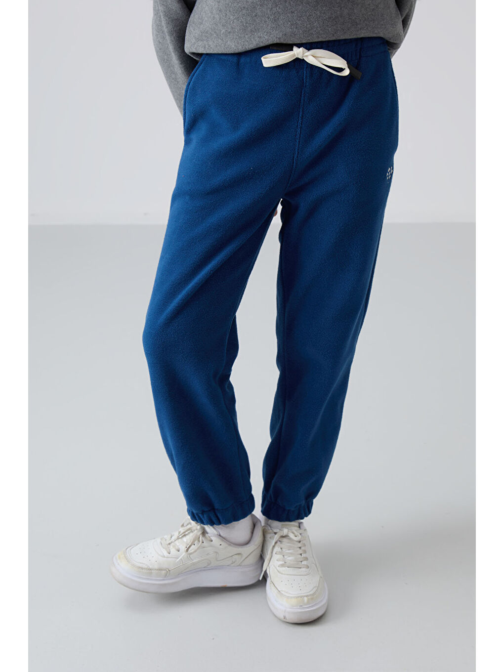 Mavi Parlament Kalın Yumuşak Dokulu Standart Fit Nakışlı Polar Erkek Çocuk Eşofman Alt - 11220-3