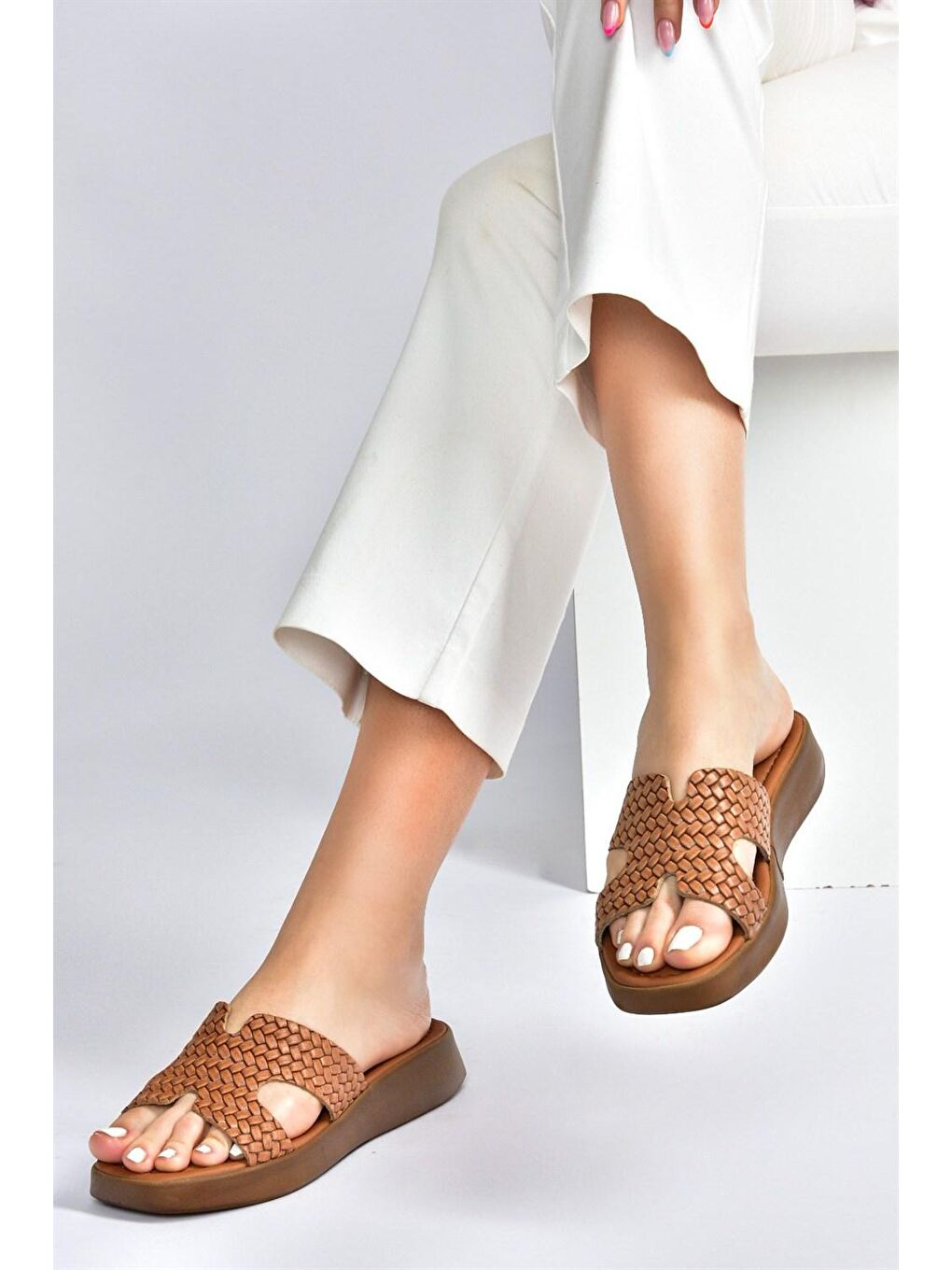 Kahverengi M291801603 Taba Kadın Terlik-4