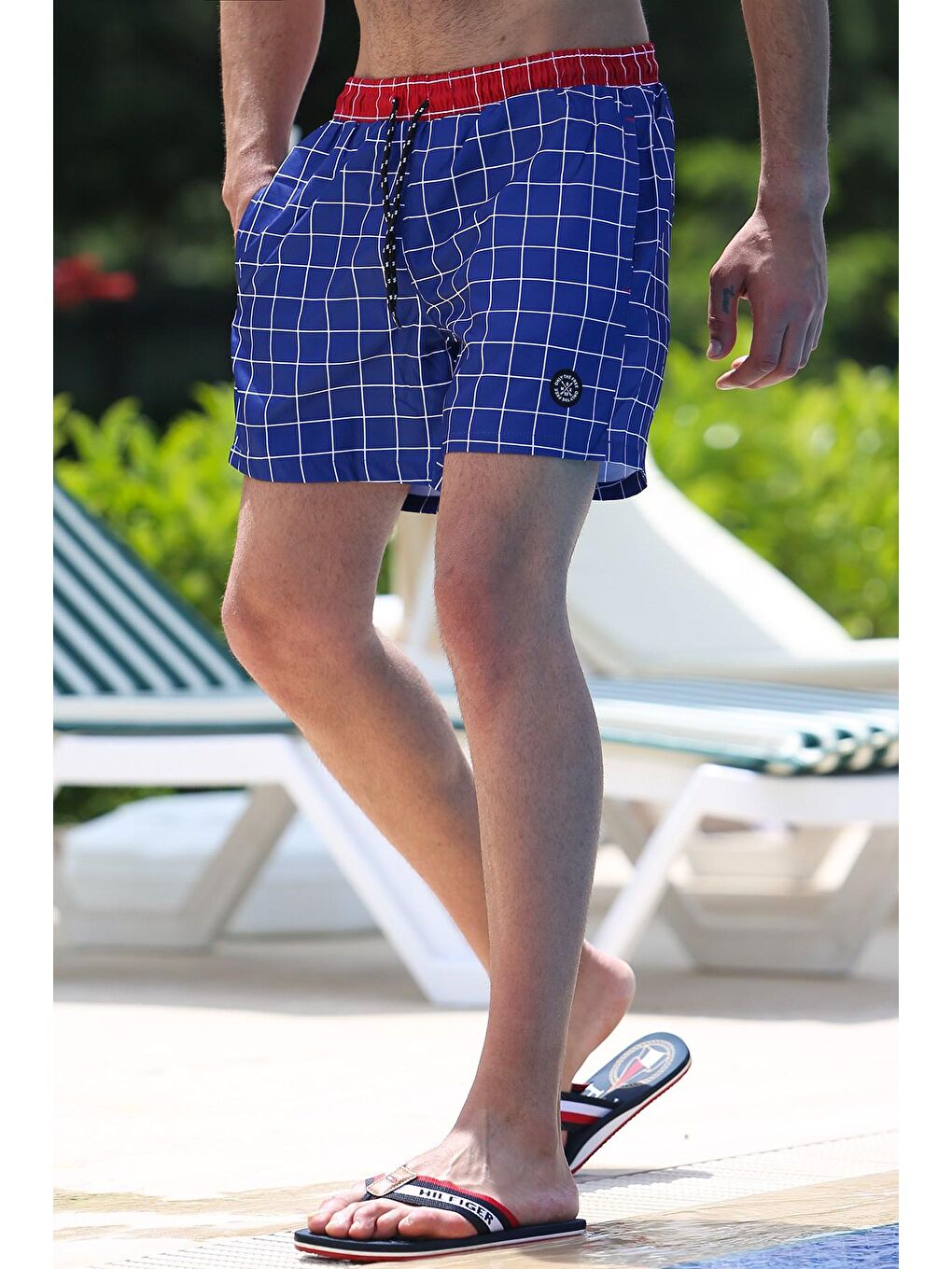 Ekose Lacivert Erkek Deniz Şortu 4258