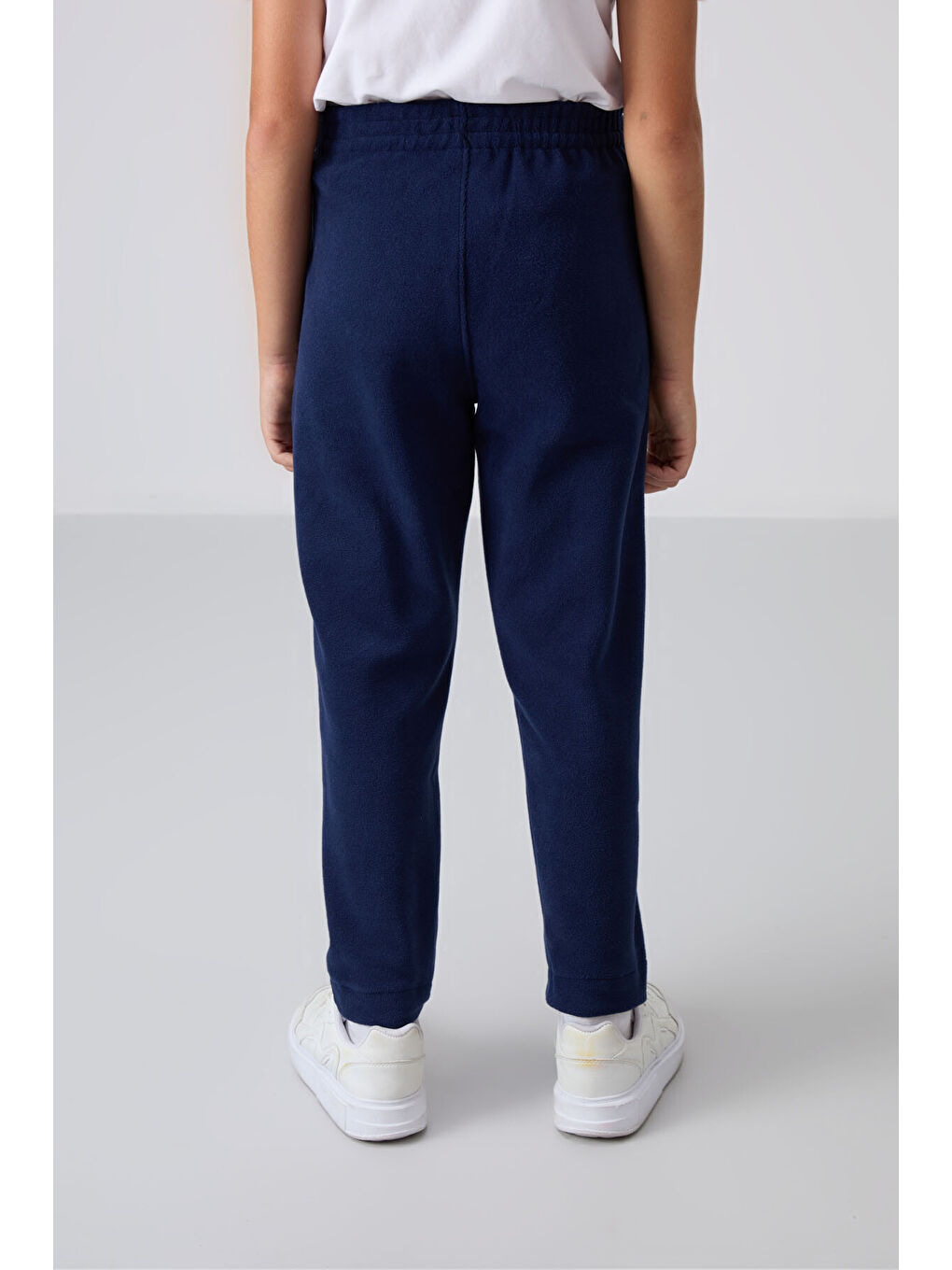 Lacivert Kalın Yumuşak Dokulu Standart Fit Nakışlı Polar Erkek Çocuk Eşofman Alt - 11219-4