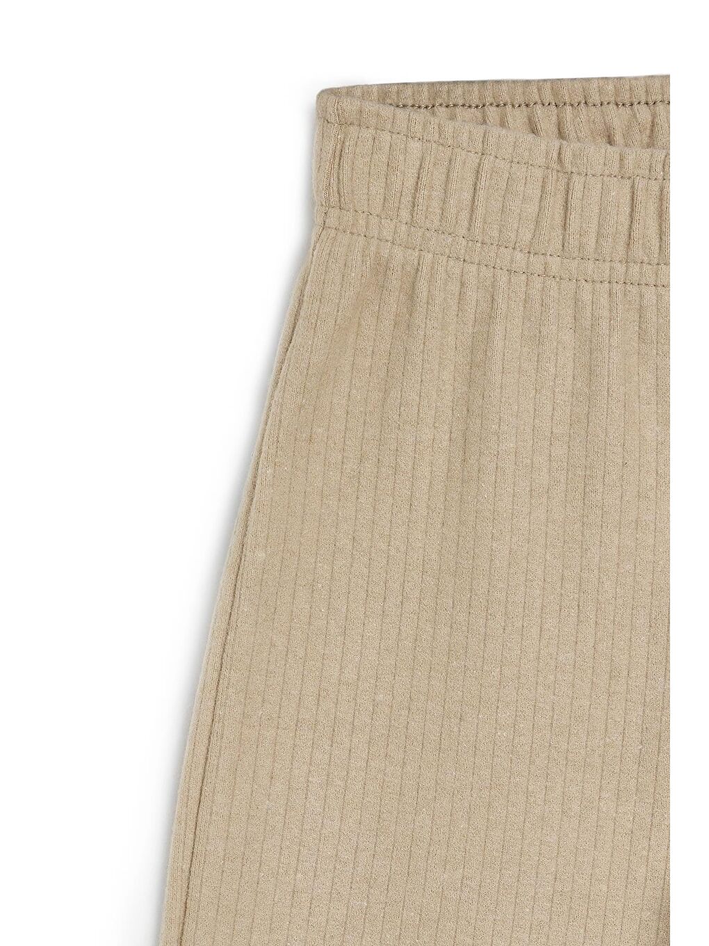 Beli Lastikli Bej Kız Çocuk Eşofman Altı - Rahat Geniş Paça Kalın Kumaş 7-8-9-10-11-12-13-14 Yaş-3