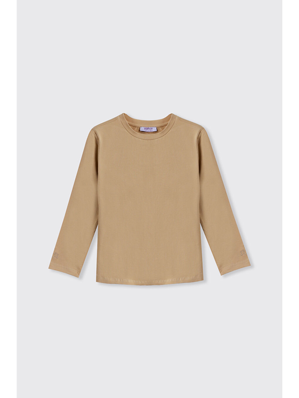 Bej Kız Çocuk Uzun Kollu T-Shırt Beyaz